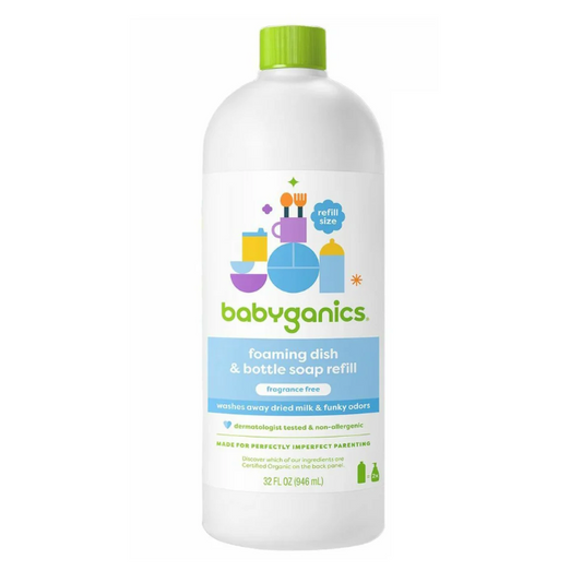 BabyGanics 餐具及奶樽洗潔液 - 無香味 946ml 補充裝